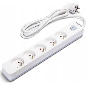 Prodlužovací kabel Prodlužovací Kabel s 5 zásuvkami, vypínačem a zemněním, kabel 1,5 m