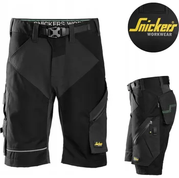 Pracovní obuv Krátké elastické pracovní kraťasy Snickers 6914 FlexiWork+ Černé, Velikost 58