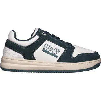 Pánské tenisky Vycházkové boty EA7 SLASHER SUEDE 10 Bílá, Tmavě zelená, Béžová