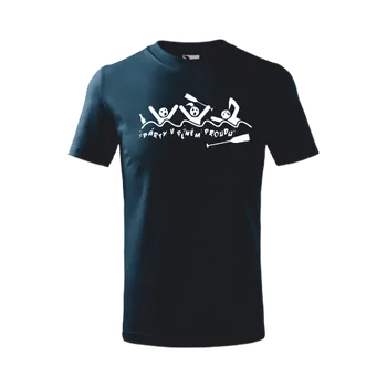 Chlapecké tričko ON-DESIGN Vodácké tričko PÁRTY V PLNÉM PROUDU Velikost: 158 cm/12 let, Barva: námořní modrá