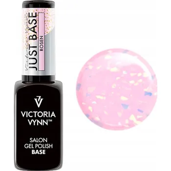 Lak na nehty Victoria Vynn JUST BASE Rosen Hybridní báze s částečkami fólie 8 ml
