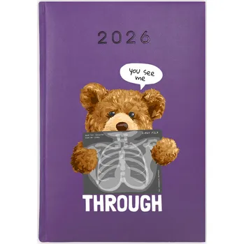 Kalendář Knižní kalendář 2026 A5 FunnyCase fialový