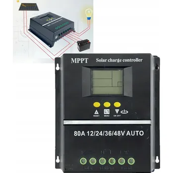 80A MPPT Regulátor Solárního Nabíjení 12V/24V/36V/48V s LCD Displejem
