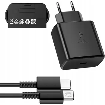 SÍŤOVÁ NABÍJEČKA PD 45W RYCHLÉ NABÍJENÍ PRO SAMSUNG + USB-C KABEL 1M