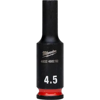 Hlavice průmyslová MILWAUKEE SHOCKWAVE 1/4" 4,5 mm prodloužená