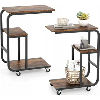 Konferenční stolek Obdélníkový stolek Costway 53 x 30 x 70 cm, odstíny hnědé