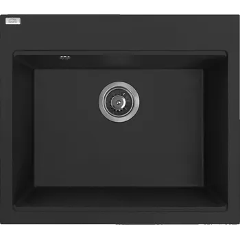 Granitový dřez Laveo Tau, 1-komorový granitový dřez 570x500x215 mm, černá, LAV-SBT_710B