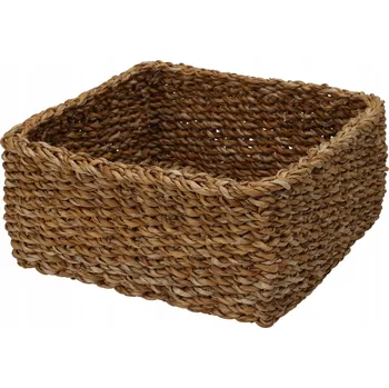 Úložný box Čtvercový košík z mořské trávy velký (26x26x12 cm, přírodní)