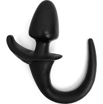 Anální kolík Mister B Pup Hero Dogtail XL, černý anální kolík – psí ocas 12,5 x 7,1 cm