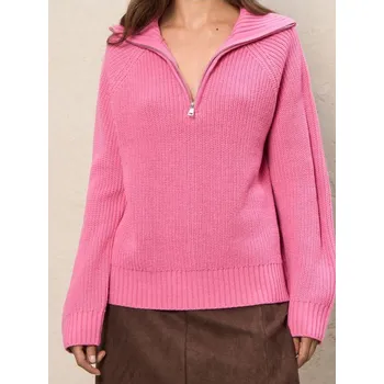 Dámský svetr Sinsay - Svetr s límečkem - růžová - 189FK-30X - 189FK-30X-XXS