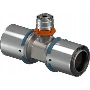 rozdělovač topení LISovací tvarovka PEX T-ROZDĚLOVAČ redukovaný 40x25x40 V/V/V MOSAZ S-PRESS