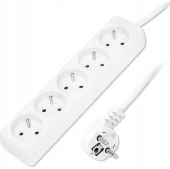Napájecí kabel Prodlužovací Kabel přívod s lištou Blow 3 m, 5 ks, bílý