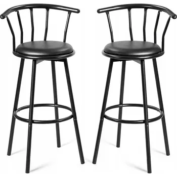 Barová židle Barová Židle Costway černý 102 cm z umělé kůže