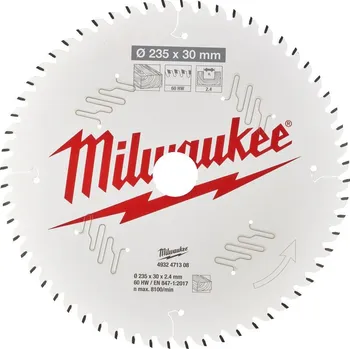 Pilový kotouč Řezný kotouč MILWAUKEE CSB P W 235/30 mm 60 zubů 4932471308