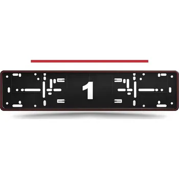 Držák SPZ ALTI GIRI Držák SPZ, podložka MONO Rosso Corsa s červeným proužkem, 2 ks