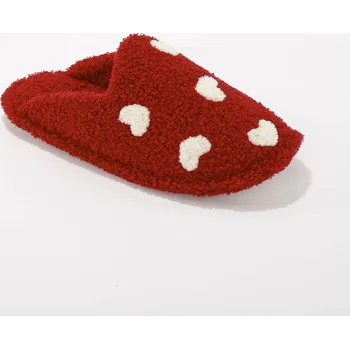 Dámské pantofle Blancheporte Plyšové pantofle se srdíčky červená 41