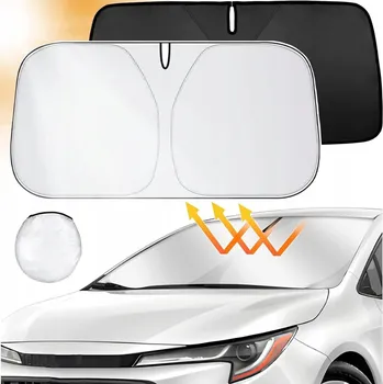 Stínítko do auta SLUNEČNÍ CLONA / DEŠTNÍK NA PŘEDNÍ SKLO AUTA 140x70cm