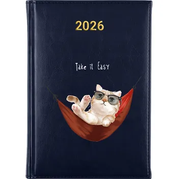 Kalendář Knižkový kalendář 2026 A5 FunnyCase modrý