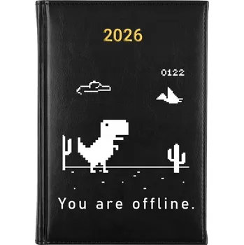 Diář Knižní kalendář 2026 A5 FunnyCase černý