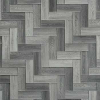 pvc podlaha PVC Podlahová Krytina Gumolit 4m Vzor Rybí Kost Šedá Prkna Pružná bytová na míru