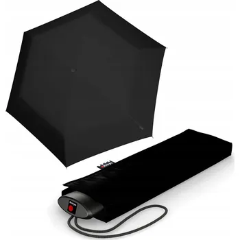 Knirps manuální skládací deštník s pouzdrem, černý