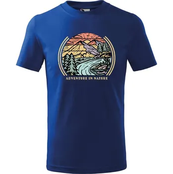 Dětské tričko s potiskem Adventure in nature Velikost: 158/12 let, Barva trička: Královsky modrá