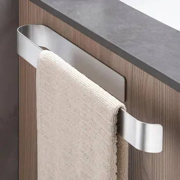 Věšák Nástěnný věšák na ručníky Samolepicí do koupelny 38x5,4 cm, stříbrný