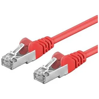 Síťový kabel Premiumcord Patch kabel CAT6a S-FTP, RJ45-RJ45, AWG 26/7 0,25m červená