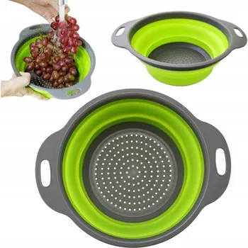 Cedník a síto SKLÁDACÍ CEDNÍK SÍTO SILIKONOVÝ ODKAPÁVAČ