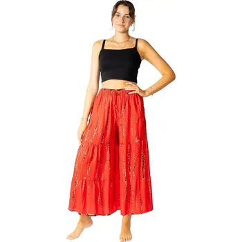 Dámské kalhoty Batikovaná kalhotová sukně Yana Red 3/4, červená, Sittar UNI