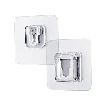 Držák na ručník Víceúčelový samolepící držák 1 pár - Transparentní