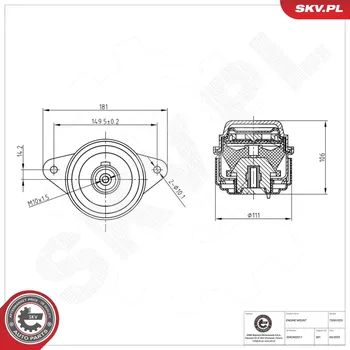 Zavěšení motoru Zavěšení motoru ESEN SKV 75SKV323