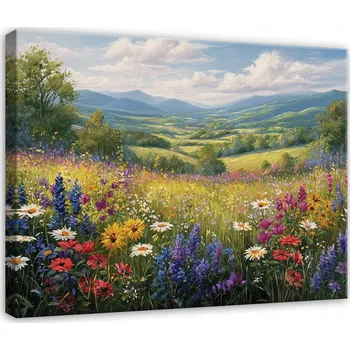 Obraz OBRAZ KVĚTINY LOUKA KRAJINA PŘÍRODA DO LOŽNICE OBÝVÁKU KUCHYNĚ NA PLÁTNĚ 100x70