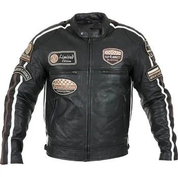 Moto bunda W-Tec Pánská kožená moto bunda W-TEC Sheawen Black Barva černá, Velikost XXL