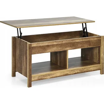 Konferenční stolek Konferenční stolek Costway obdélníkový 109 x 47,5 x 50 cm, odstíny hnědé