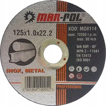 Řezný kotouč Řezný kotouč na kov Mar-pol M08114 125 x 22,2 mm