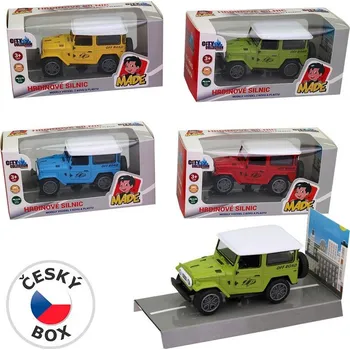 autíčko Auto Jeep kovové, na zpětný chod, 9,5, x 4,6 x 5 cm