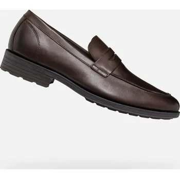 Pánská fitness obuv Pánské mokasíny GEOX WALK PLEASURE F TMAVĚ HNĚDÁ 45