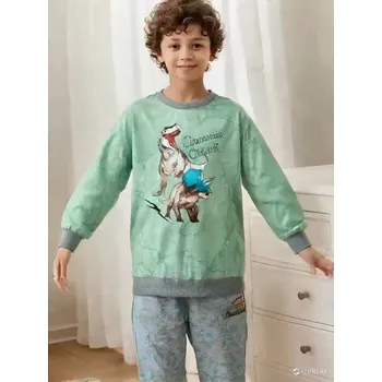 Chlapecké pyžamo KUGO pyžamo s dinosaury Zelená 116