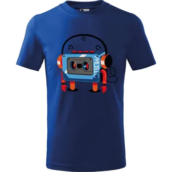 Dětské tričko s potiskem Walkman Velikost: 158/12 let, Barva trička: Královsky modrá