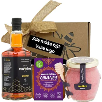 Dárkový potravinový koš Elisa - Dárek pro zaměstnance - Vánoční sada Včela