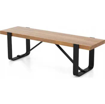 Dřevěná lavice do předsíně s kovovým rámem