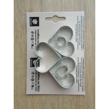 Party dekorace Sada 3 ks srdíček - se středy (4 cm)