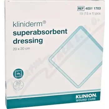 Krytí na ránu Superabsorpční obvaz Kliniderm 20x20cm 15ks