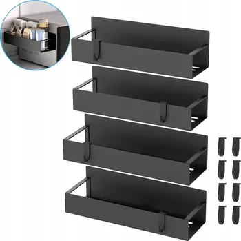 police MAGNETICKÁ POLICE NA LEDNIČKU PRAČKU DO KOUPELNY ORGANIZÉR NA KOŘENÍ SADAx4