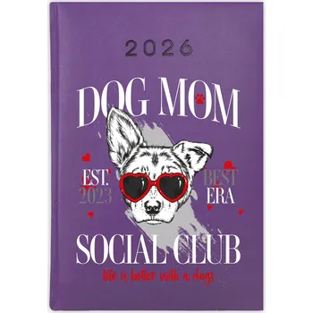 Kalendář Knižkový kalendář 2026 A5 Cute Cups fialový