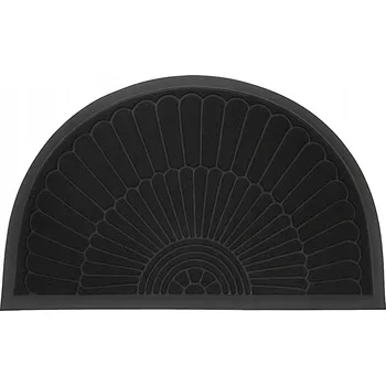 Rohožka VENKOVNÍ ROHOŽKA PŘED DVEŘE 50x80 VELKÁ PŮLKRUHOVÁ GUMOVÁ ROHOŽ ČERNÁ