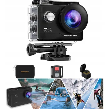 IP kamera Sportovní kamera 4K 20MP WiFi vodotěsná 40m dálkové ovládání 2x baterie LCD