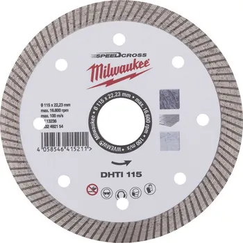 Příslušenství k brusce Diamantový kotouč MILWAUKEE SPEEDCROSS DHTi 115 mm 4932492154
