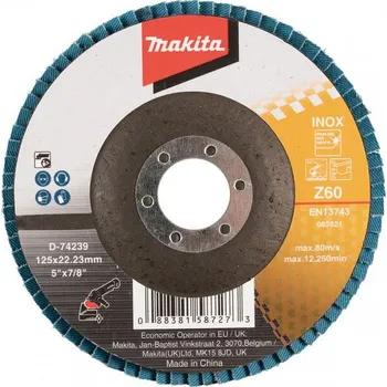 Brusný kotouč Lamelový kotouč MAKITA Zirkon 125 x 22,2 mm K60 D-74239